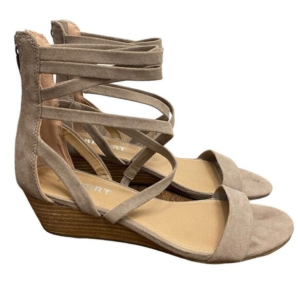 Stitch Fix x Report Low Wedge Sandals Ankle Strap Strappy Open Toe Gladiator - Picture 1 of 10
